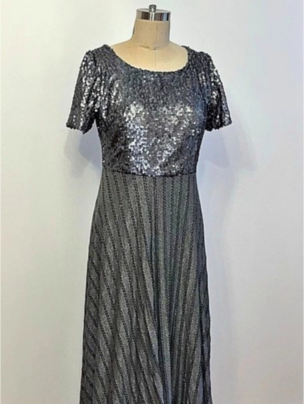 Silver Sequin Maxi Dress Like New